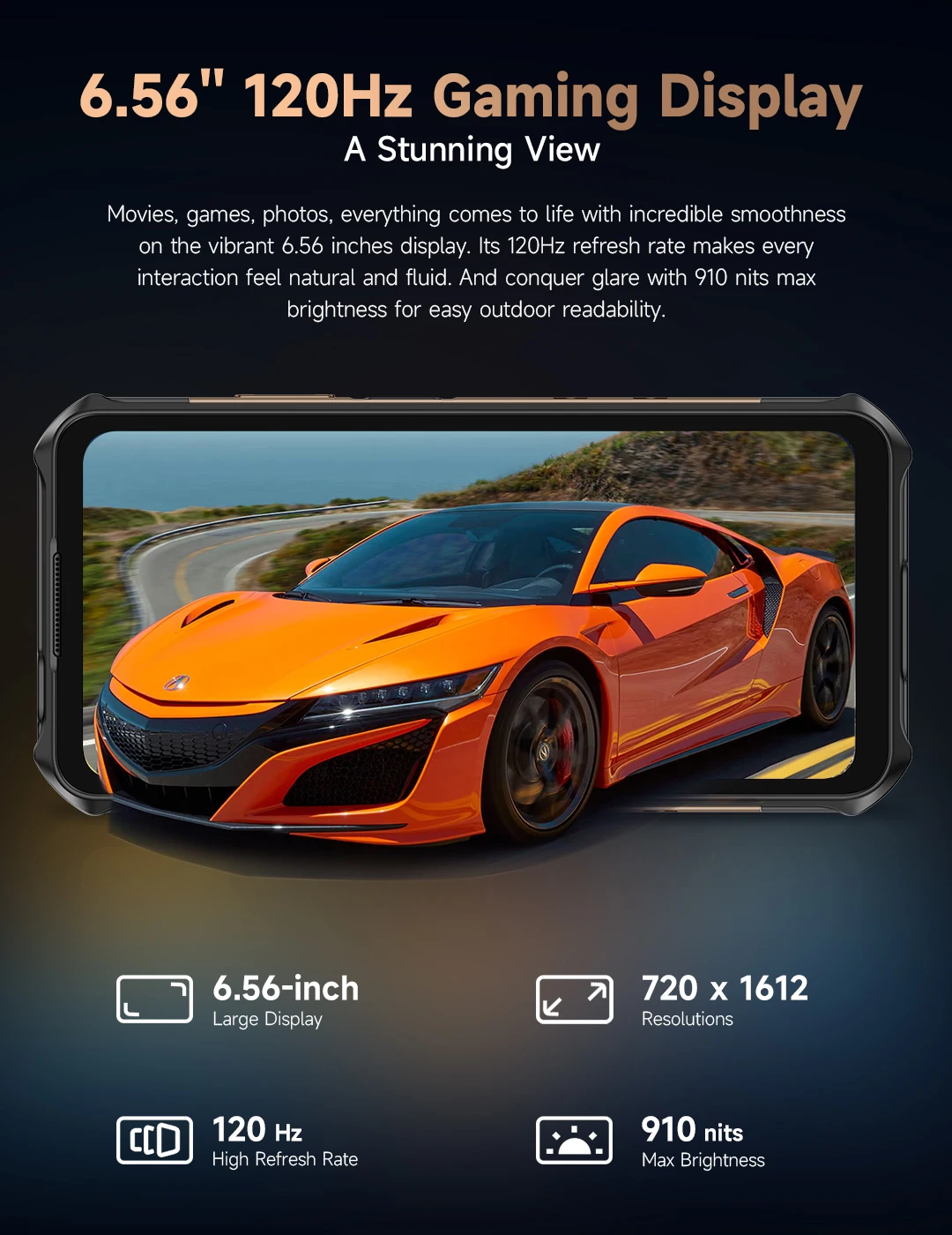 Ulefone Armor X16 Pro 10360mAh Glare Flashlight 5G Rugged Phone Smartphone Android 15 Up to 16GB+256GB 64MP Main Cam 6.56" 120Hz