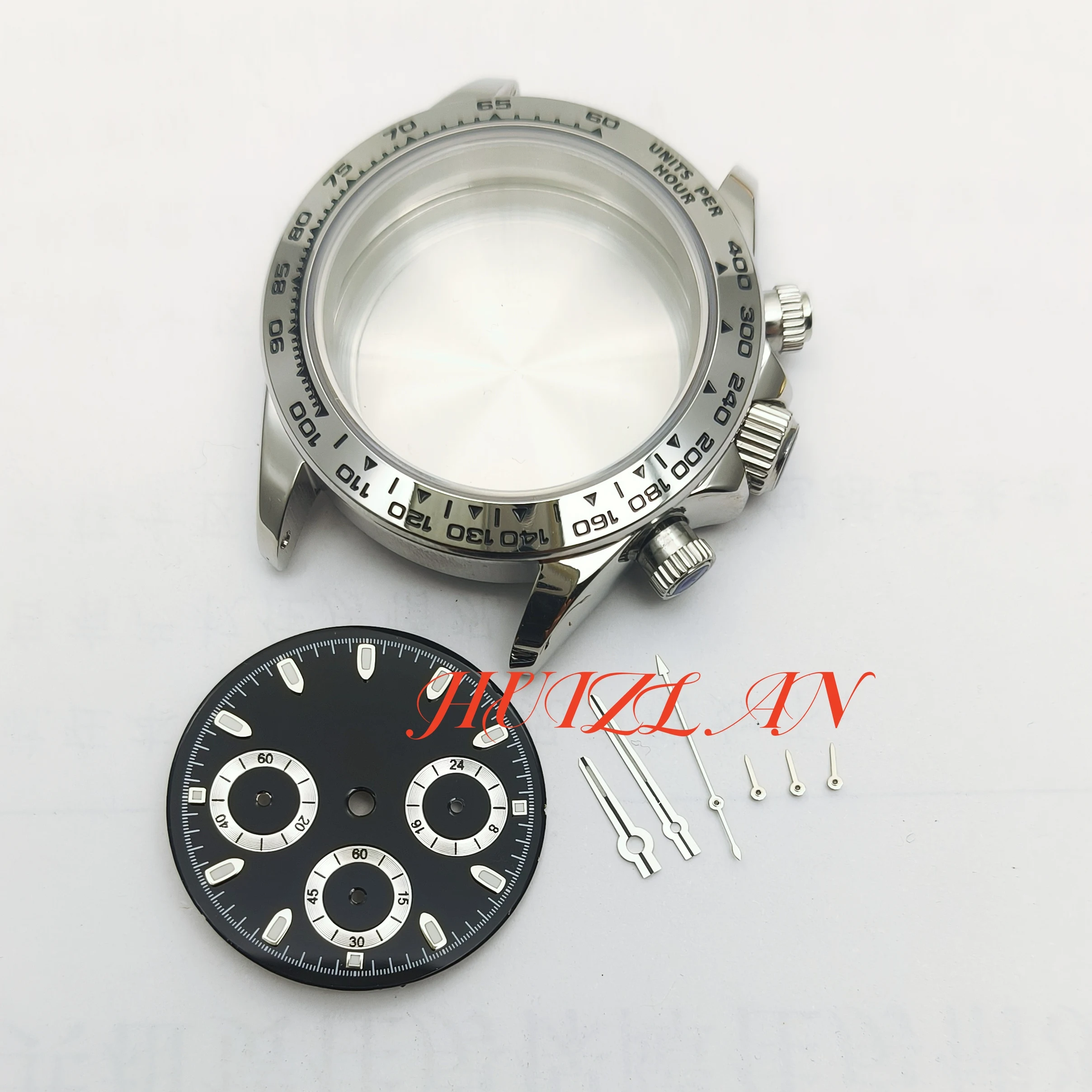 New 40MM Watch Case Fit vk63 Quartz Movement Stainless Steel