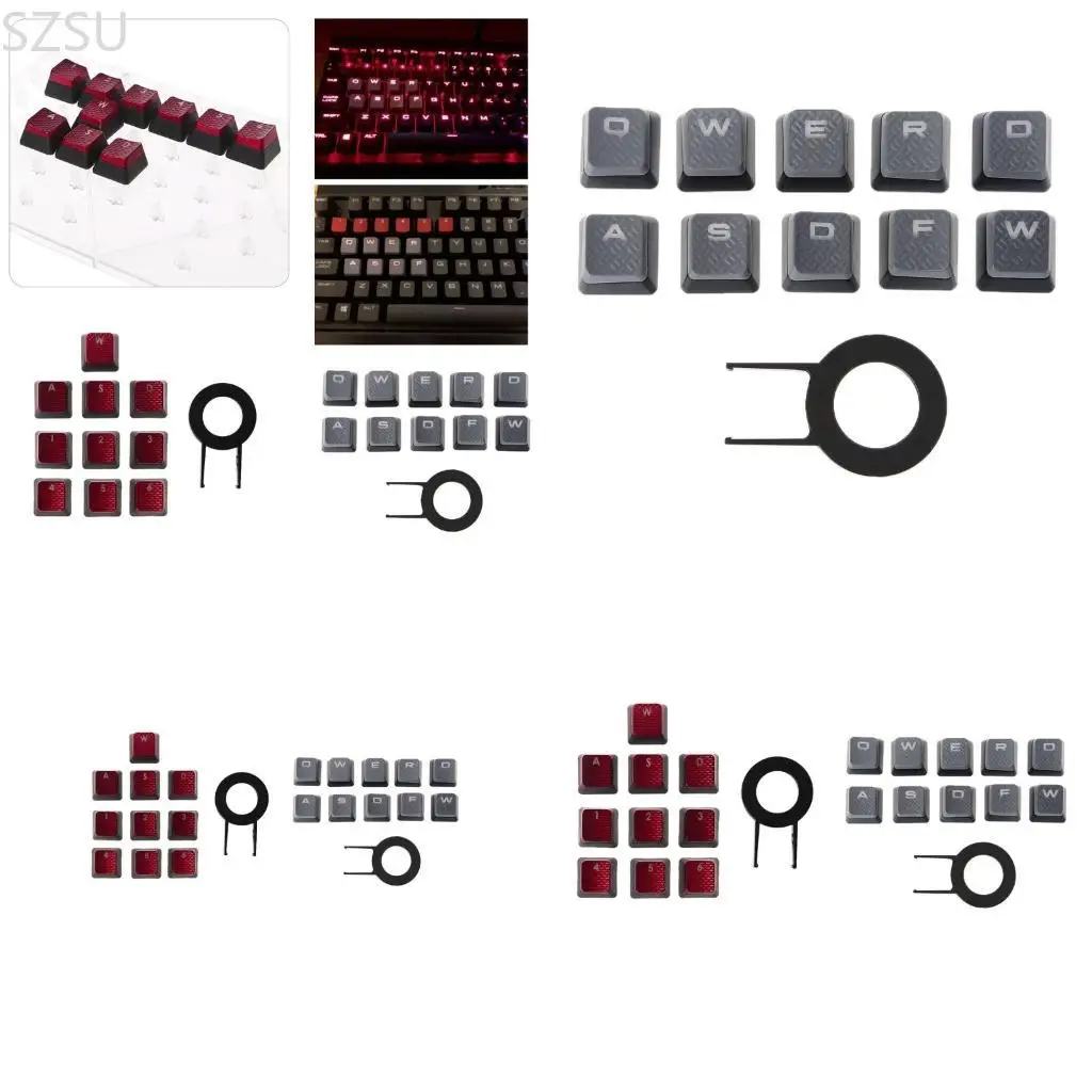 

SZSU 10-клавишные красные колпачки GRB [1.2.3.4.5.6.WASD] для K70 K65 K95 STRAFE