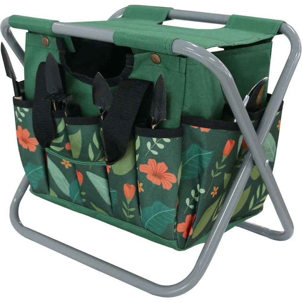 Taburete de jardín plegable con bolsa de mano desmontable, asiento multifuncional para jardinería, Camping, pesca, actividades al aire libre