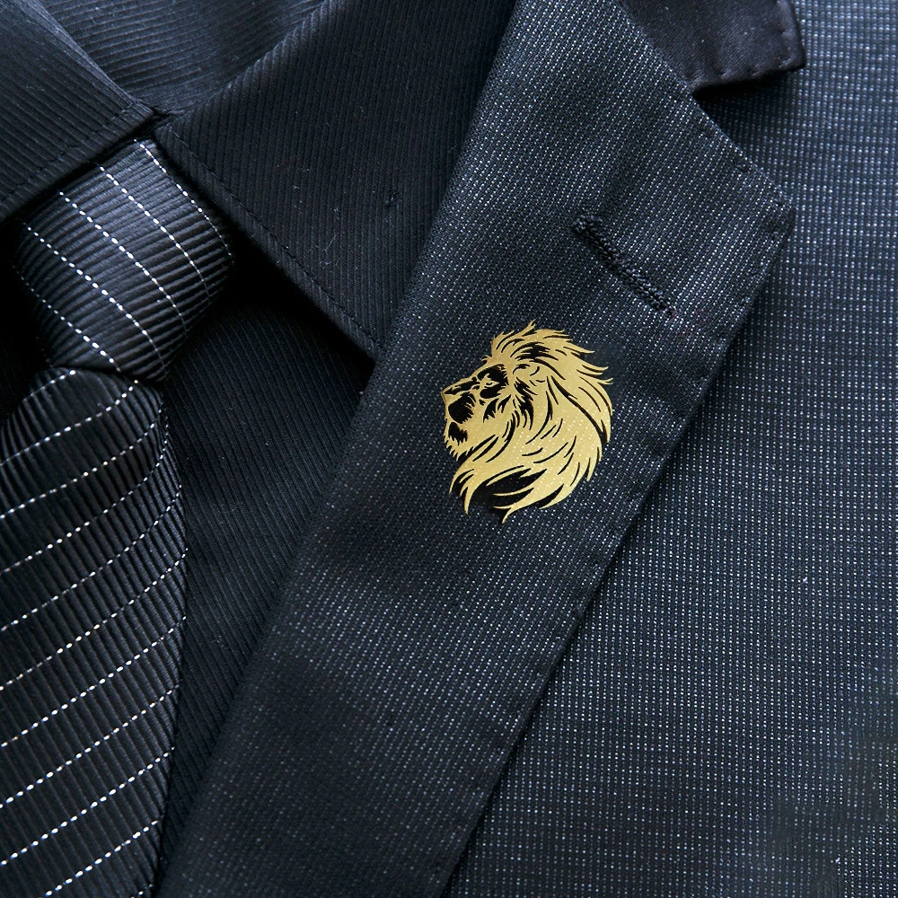 

Creative animal lion head stainless steel brooch, fashionable suit lapel pin, clothing bag badge, gift for friends.