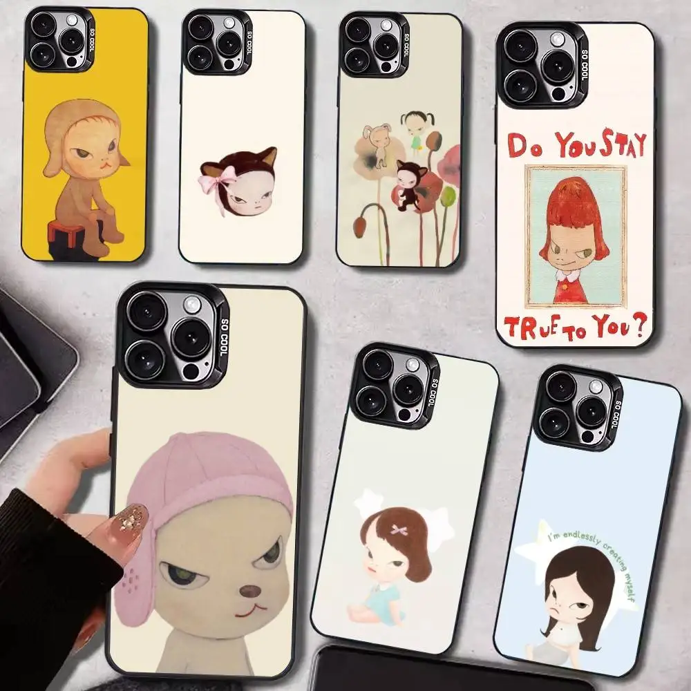 

Art Y-Yoshitomo N-Nara Phone Case For iPhone17,16,15,14,13,12,11 Plus,Pro Max Black Candy Matte Shockproof Cover