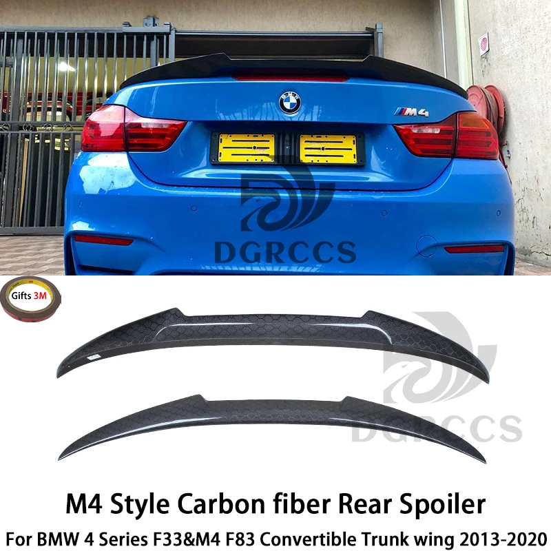 

For BMW 4 Series F33&M4 F83 Convertible M4 Style Carbon fiber Rear Spoiler Trunk wing 2013-2020 Honeycomb carbon Forged carbon