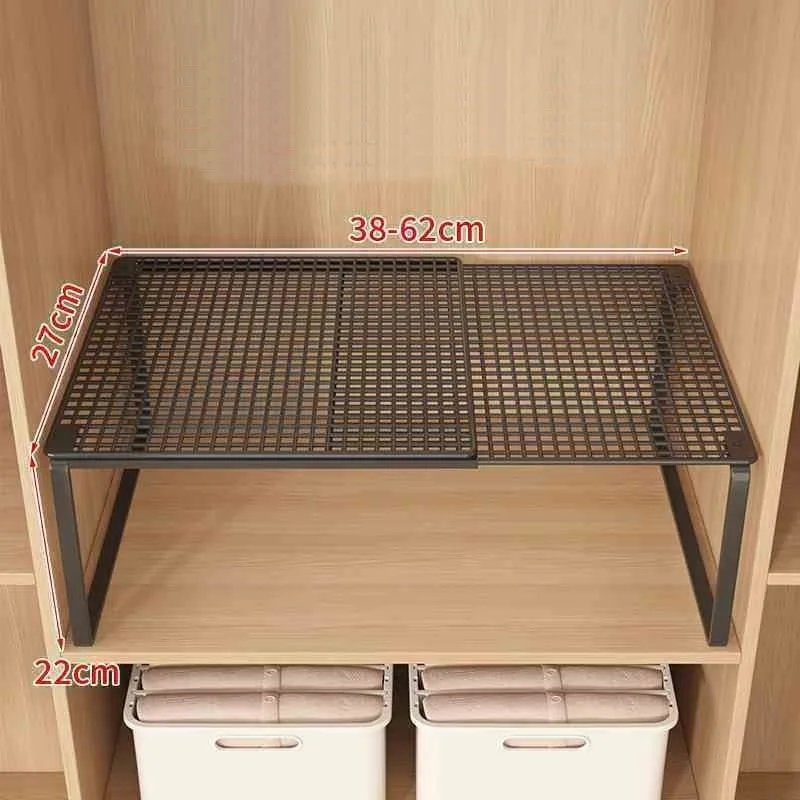*Wardrobe Layered Partition Board Extendable Storage Shelf for Closet and Shoe Cabinet Organization