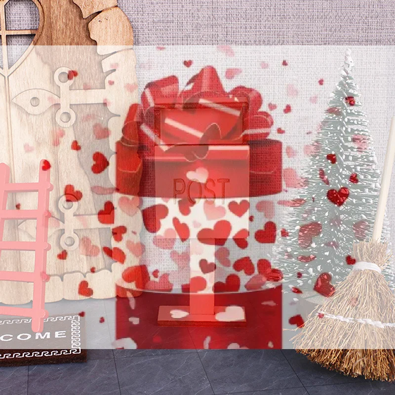 

【BS】1/12 Dollhouse Simulated Mini Mailbox Model Dollhouse Christmas Scene Decoration Dolls House Micro Fairy Garden Ornaments