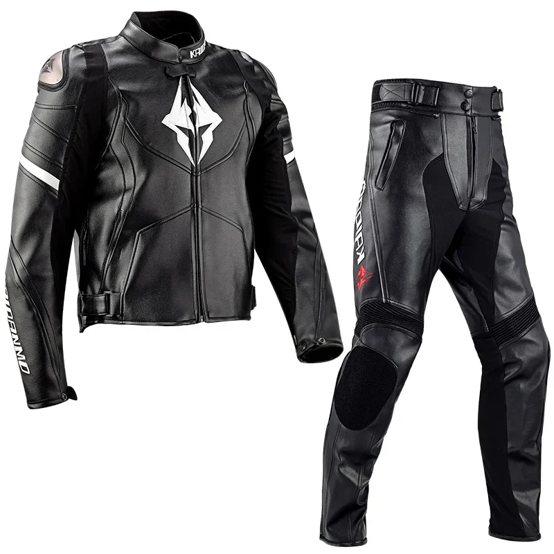 

KAIDANMO Motorcycle Jacket Male Waterproof Winter Warm Racing Suit Motorcycle Female Windproof Rain and Fall Leather Set