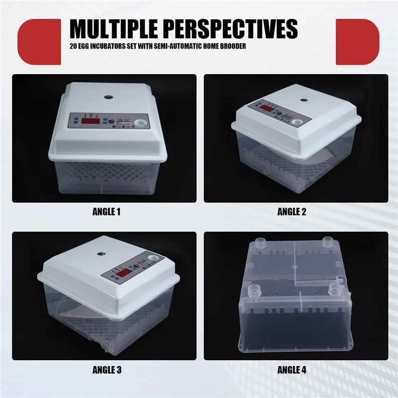 ABZL 20Pcs Eggs Incubator Set Semi Automatic Household Brooder Farm Chicken Goose Duck Bird Egg Incubator
