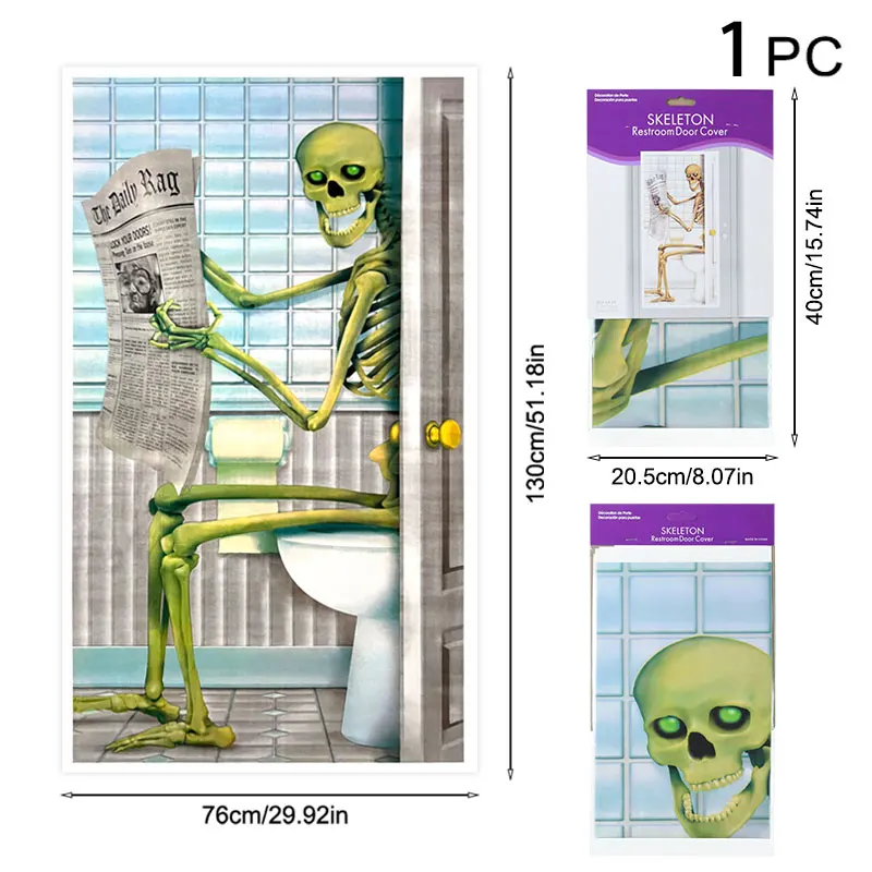 1pc Skeleton Character Series Door Stickers Poster Home Art Decoration DIY Removable Waterproof Stickers Halloween Decoration