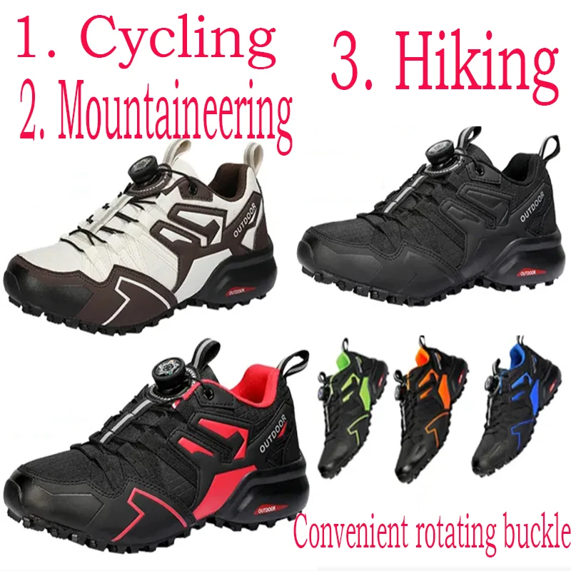 

Новые мужские мотоциклетные ботинки, походные ботинки с вращающейся пряжкой, дышащие легкие походные ботинки, спортивные велосипедные ботинки для активного отдыха