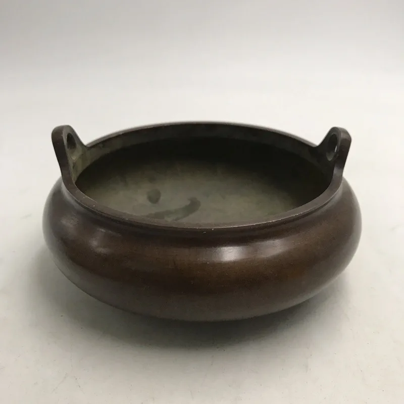 Xuan De Furnace Classic Three-legged Bridge Ear Non-Pure Copper Incense Burner Ornament