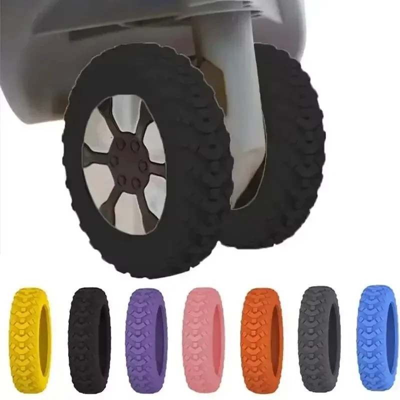 8 protectores de ruedas de silicona para equipaje, cubiertas para ruedas de maleta de viaje, accesorios que reducen el ruido