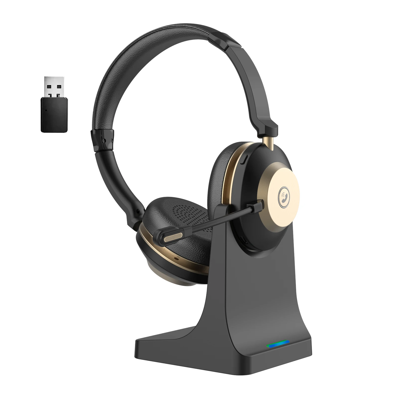 

2025 горячая распродажа, оптовая продажа с фабрики, Bluetooth-гарнитура с микрофоном и подставкой для офиса колл-центра