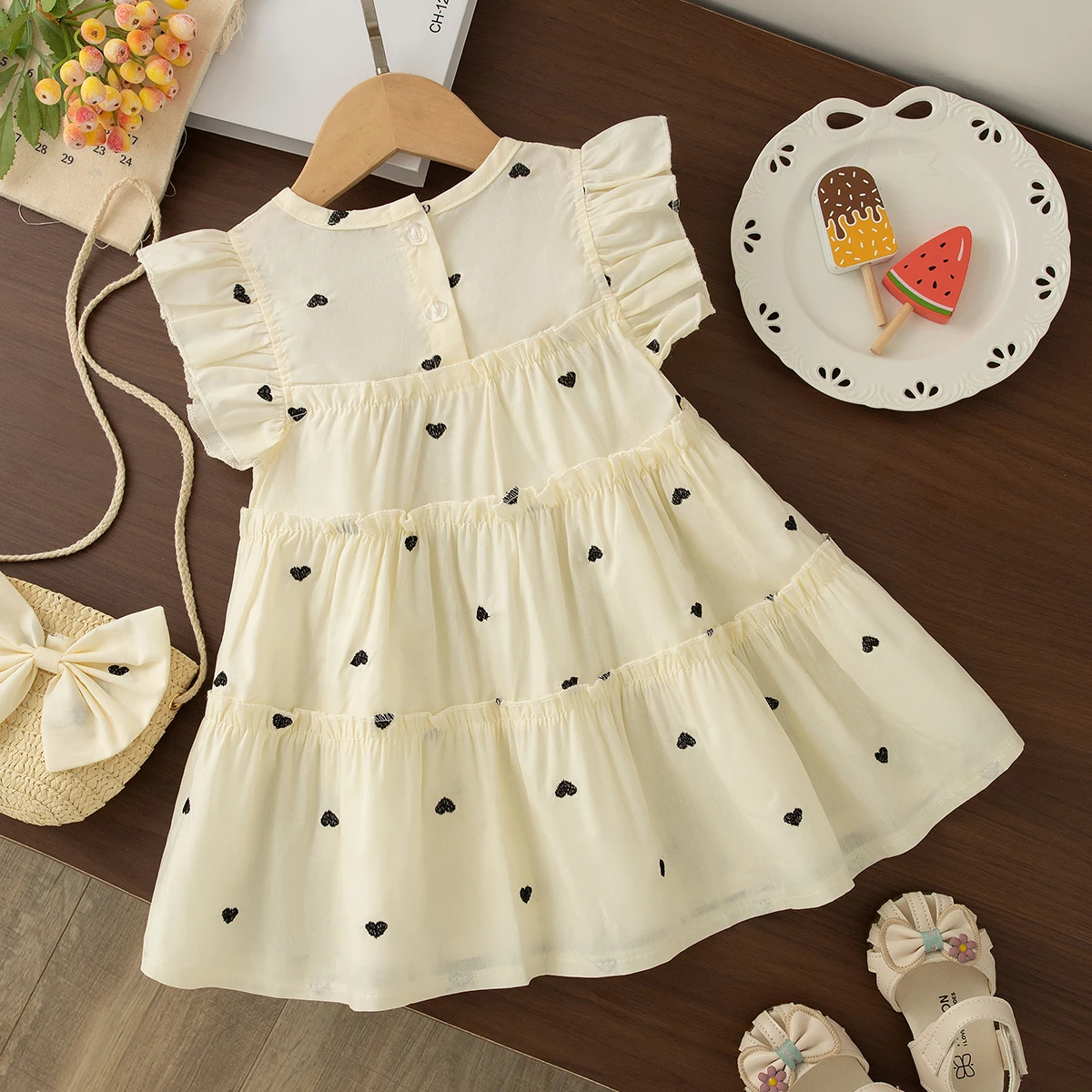 Summer New Cute And Fresh Baby Girl Dress, Sweet Children'S Clothing+Bow Bag (6 Months -3 Years Old)