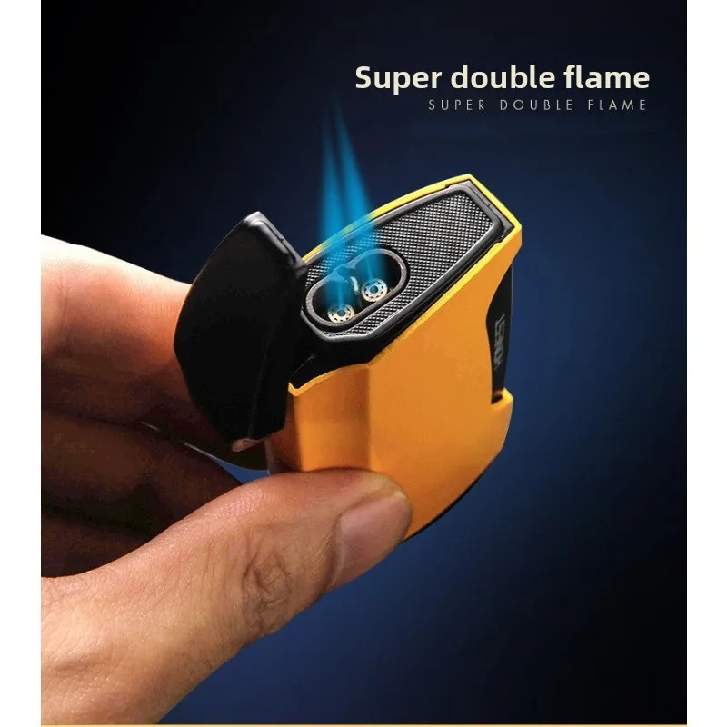 HONEST Inflatable Windproof Lighter, Multifunctional Dual Direct Fire High Firepower Cigar Lighter, Smoking Accessory Gift