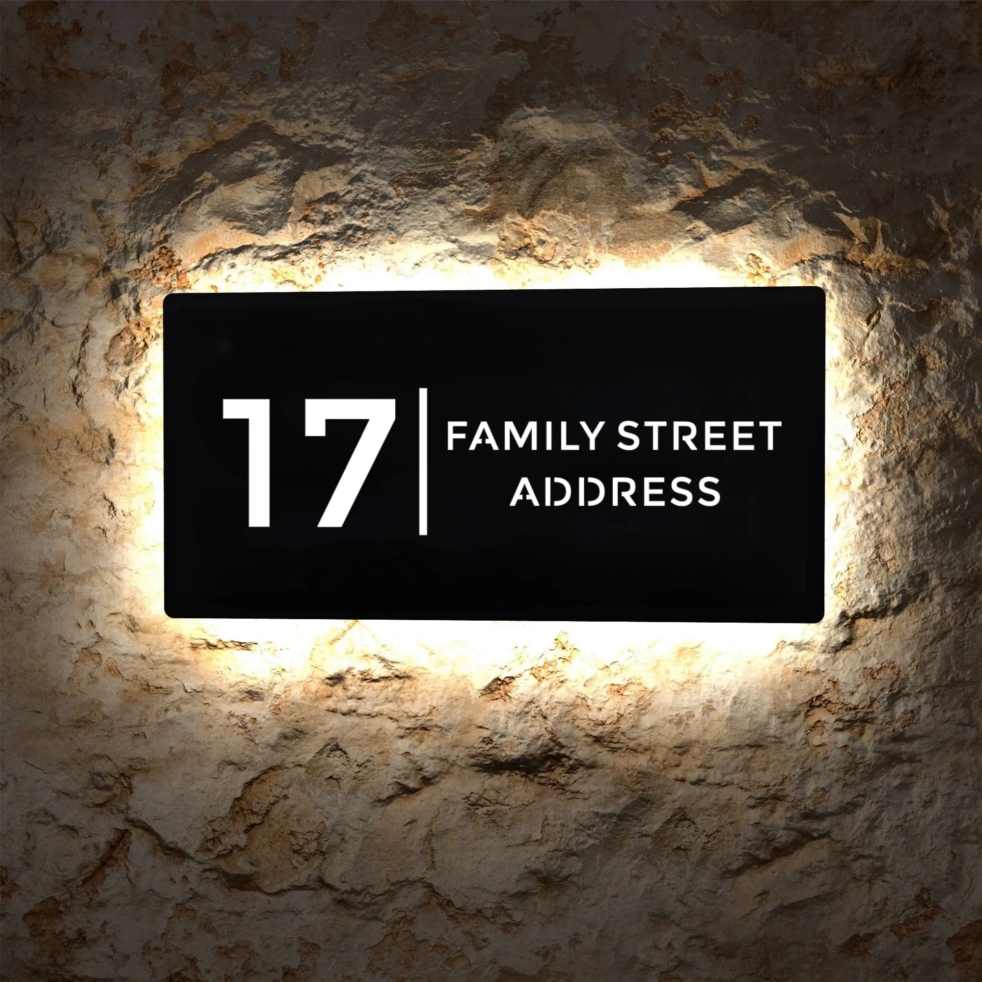 Personalized Acrylic 3D LED House Number Sign Custom Address Plaque Illuminated Outdoor Light Up Street Name Sign Modern Display