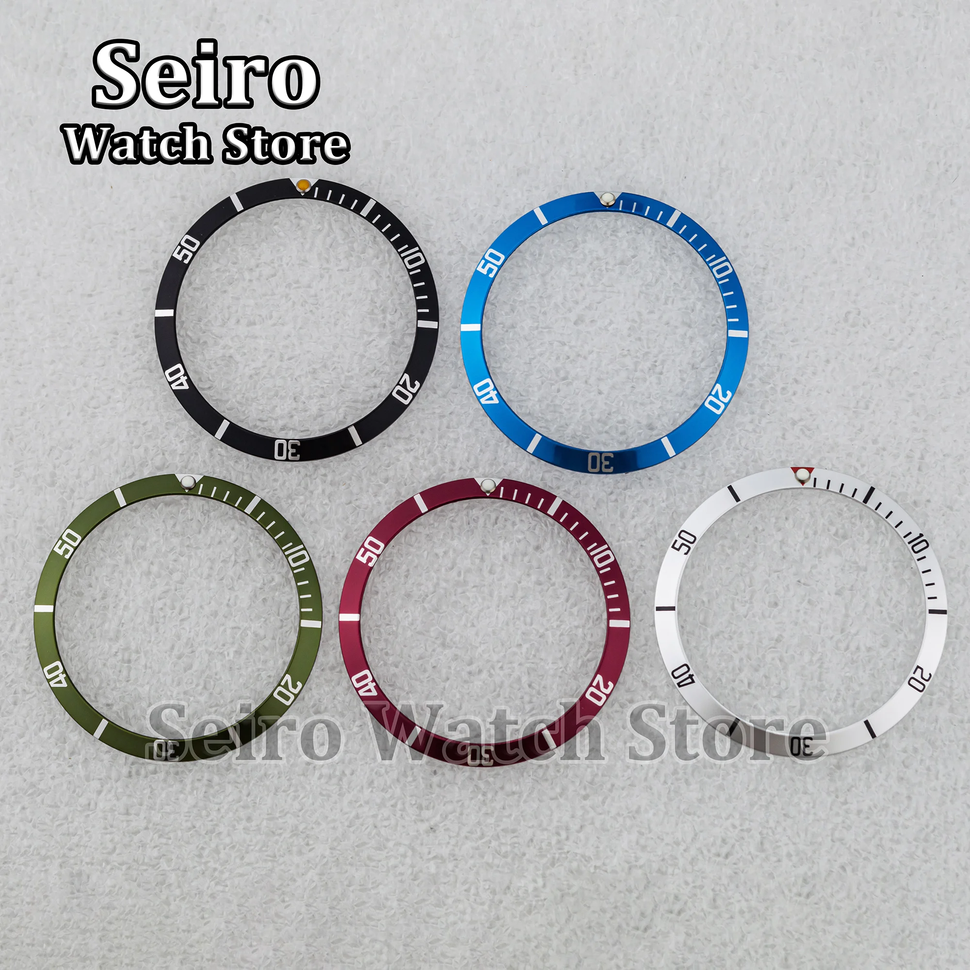 36.5MM Watch Bezel Insert Ring Black White Red Blue Watch Accessories for Stainless Steel Vintage Restro Case Modified Parts