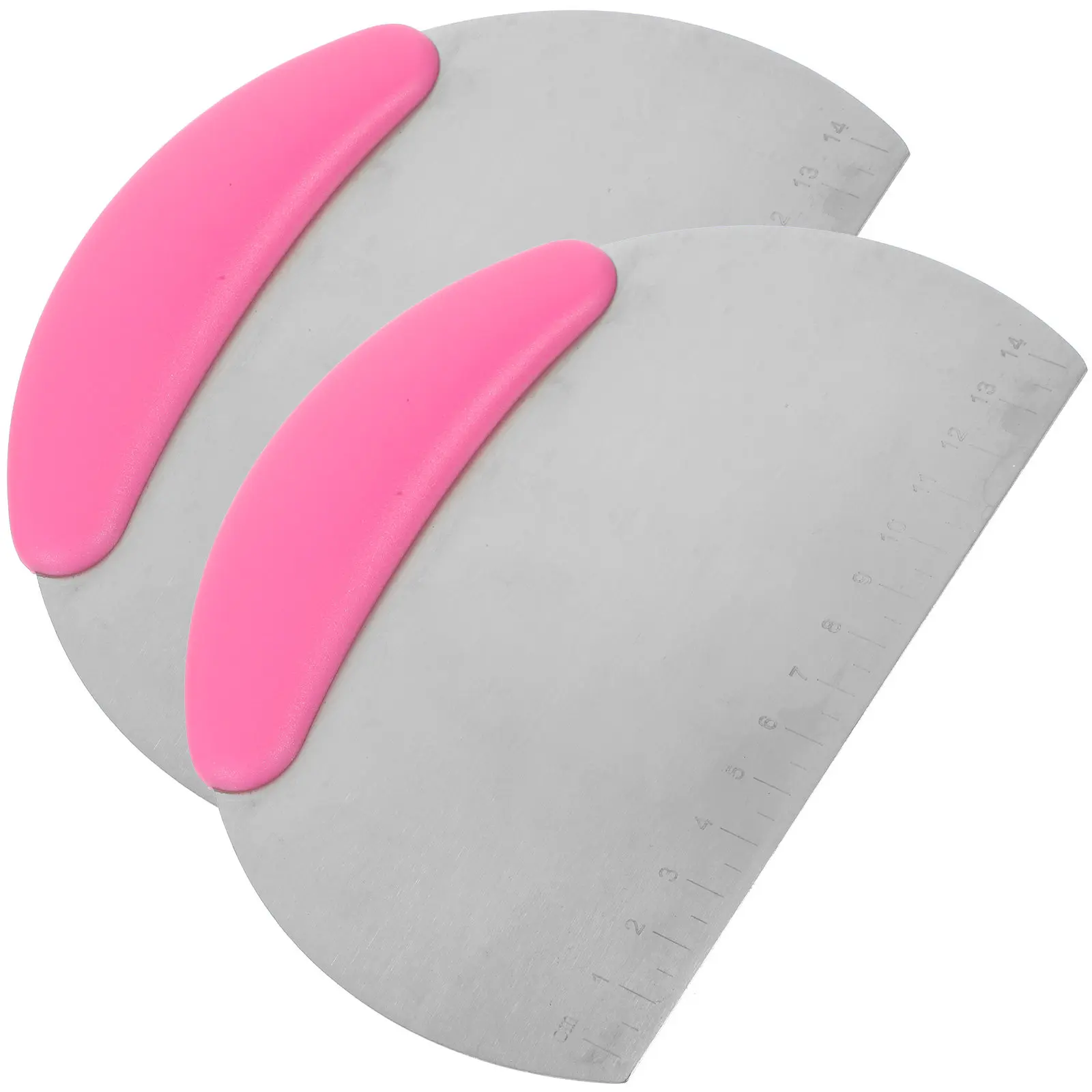 

2Pcs Kitchen Dough Scraper Set Stainless Steel Dough Cutter Silicone Handle Non Stick Cream Spatulas Baking Tools for Household
