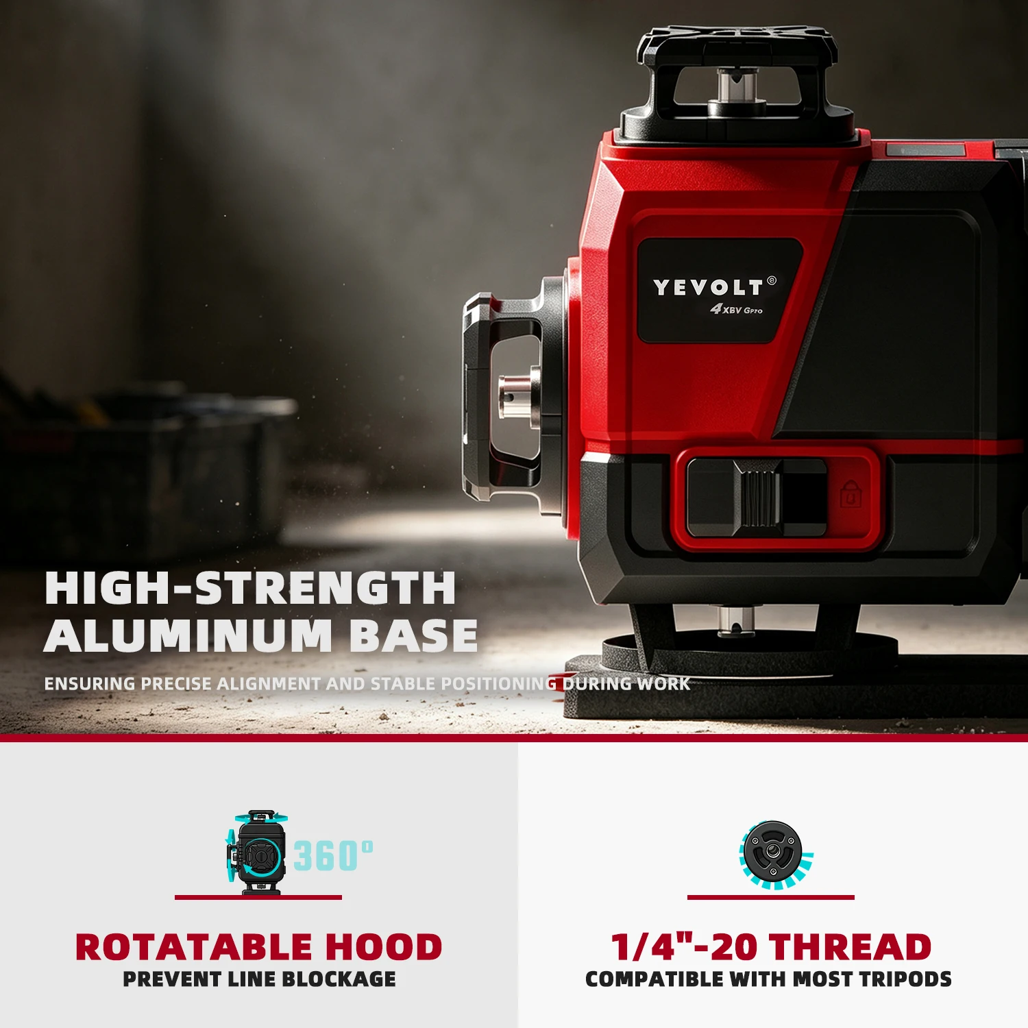 YEVOLT 4x360 °   Nivel Láser A - Industrial Laser Level reseña y precio