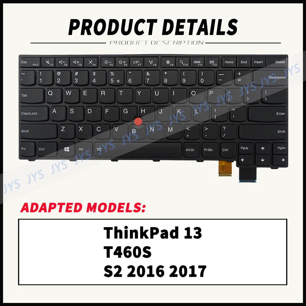 Laptop Replacement Keyboard for Lenovo ThinkPad 13 T460S S2 2016 2017 00UR367 01ER881 US/UK/Brazil/French/Korean/Spanish