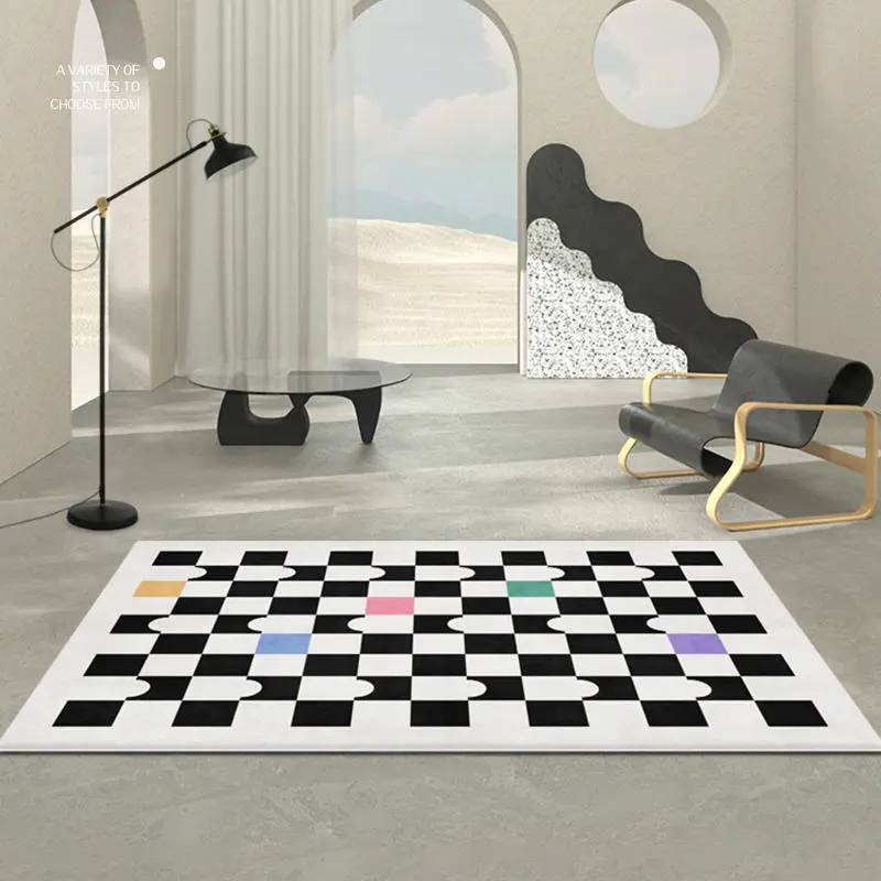 Alfombras de estilo nórdico para sala de estar, decoración de dormitorio geométrica moderna, Alfombra de piso verde suave y esponjosa, Alfombra de