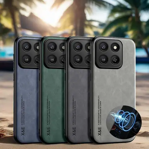 Luxury Leather Case For Honor 400 Smart Pro 300 200 Magic 8 7 6 Pro Cover With Metal Plate Support Car Hold Cover Capa Fundas