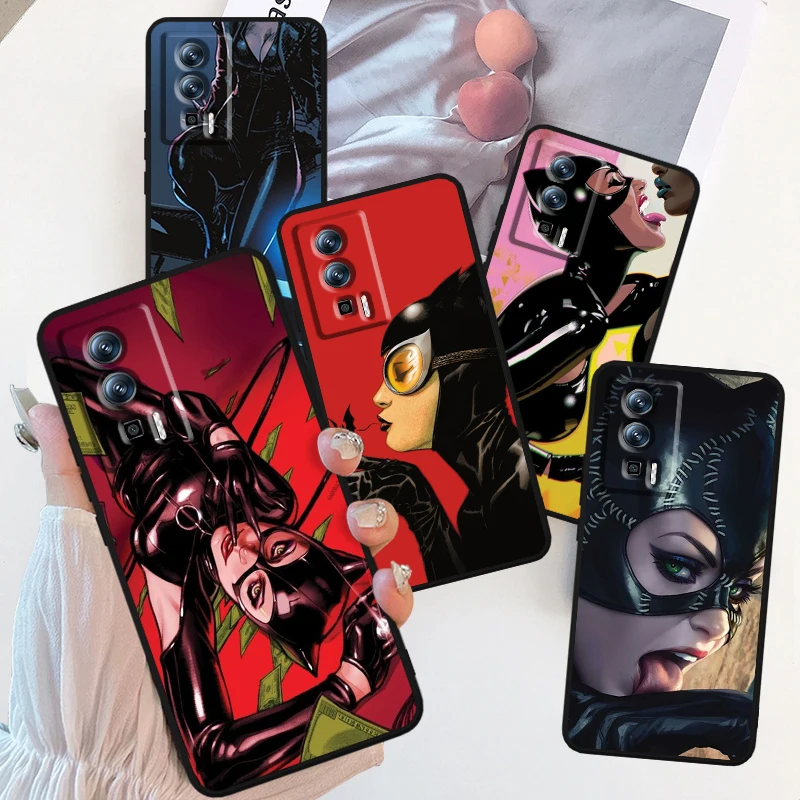 Film C-Catwoman Sexy For Xiaomi Redmi 9A 9C 9AT 10C 9 9T 10 12C 13C A3 12 K60 A1 K50 K40 5G Black Soft Phone Case