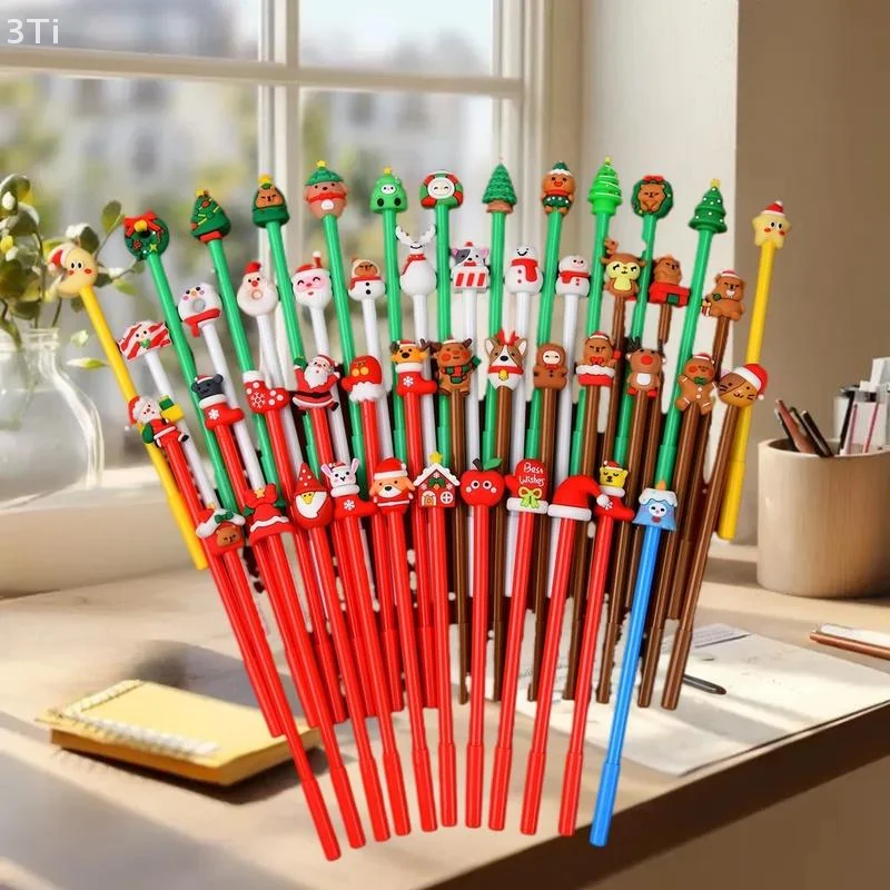 53 шт./лот, милые мультяшные рождественские ручки, каваи, Рождественская мини-шариковая ручка, гелевая ручка для письма, детские школьные канцелярские принадлежности
