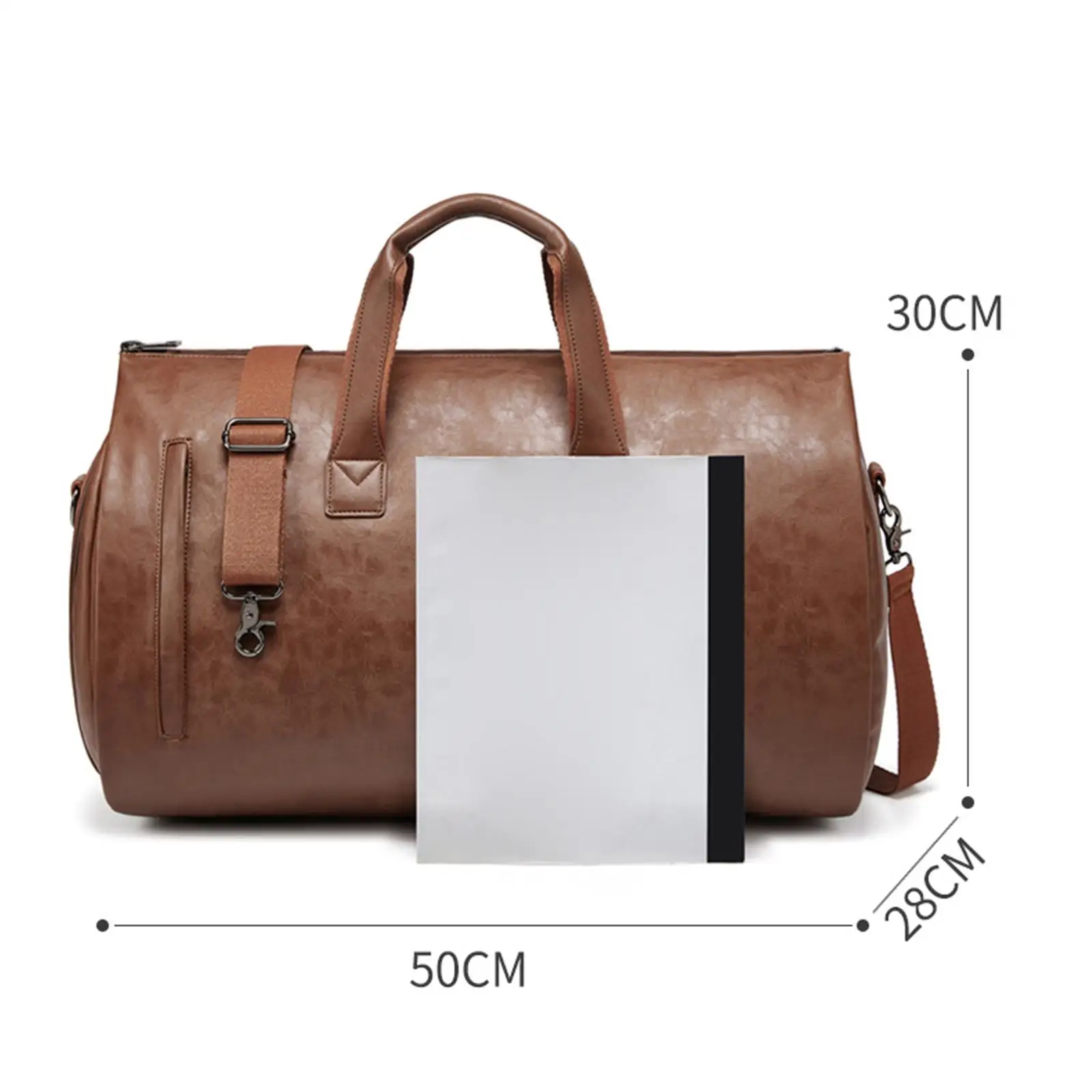 Premium Leather Travel Duffel Bag with Shoe Storage for Business Trips