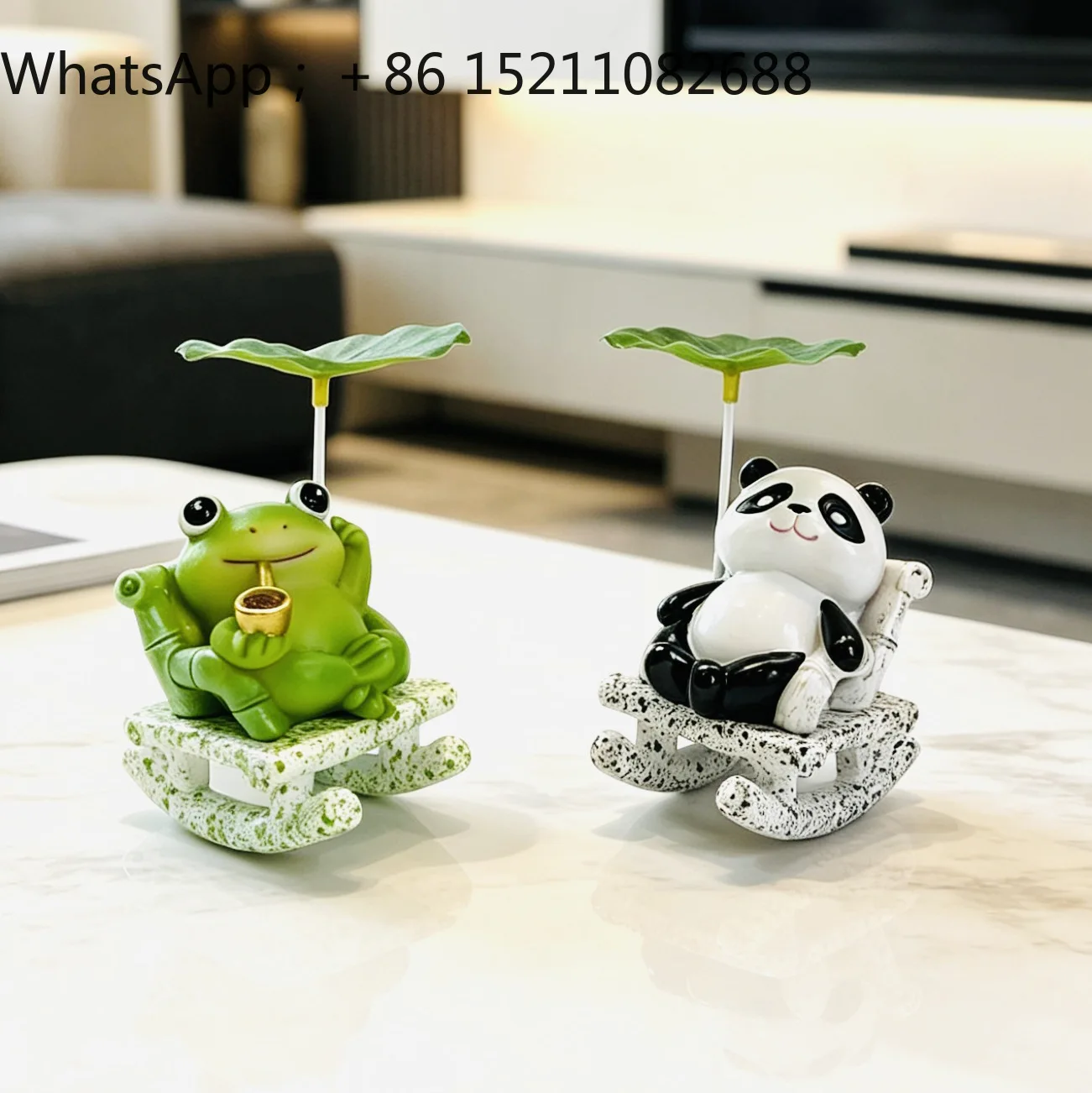 LLY Cute Cartoon Frog Rocking Chair Ornament, Home Decor Trendy Toy, Healing Stress-Relief Resin Craft