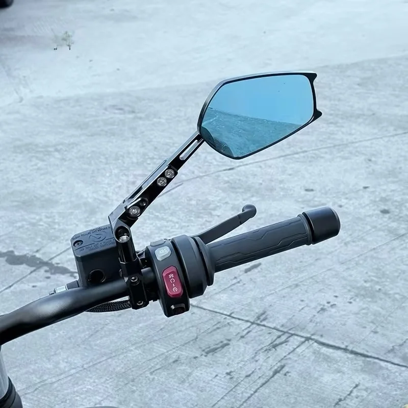 Aluminum Long Oval Rear View Mirror, HD Anti-fog Large Vision Side Mirror For BENDA DARK FLAG 950