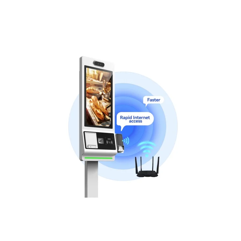 Terminal Kiosk Hotel Self-Service Bestelsysteem SDK Windows 21,5/24/27/32 Inch Touchscreen Barcodelezer Zelfbestellende betaling