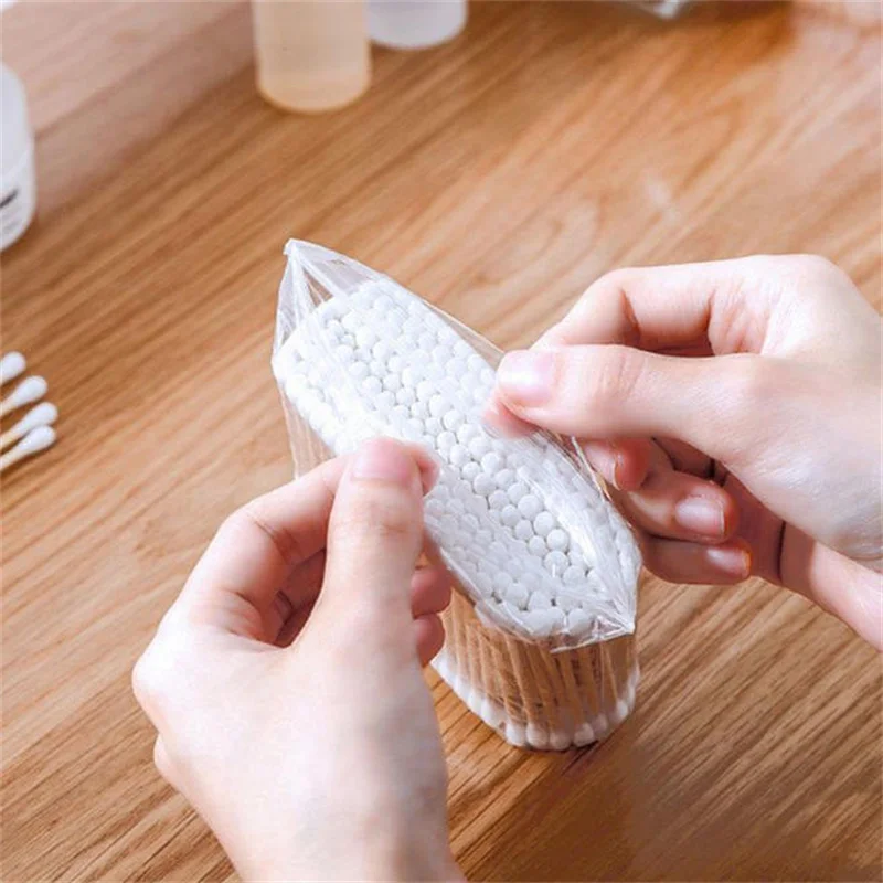 أعواد قطنية برأس مزدوج للنساء، طرف أعواد قطنية للمكياج، أعواد خشبية، تنظيف آذان الأنف، أدوات الرعاية الصحية، 100/500/2000 قطعة