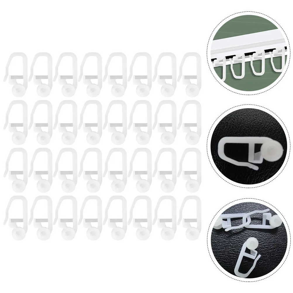 

50Pcs Plastic Curtain Hooks Easy to Use for Shower Bathrooms and Dressing Rooms Curtain Pins Drapery Pins Shower Curtains Hooks
