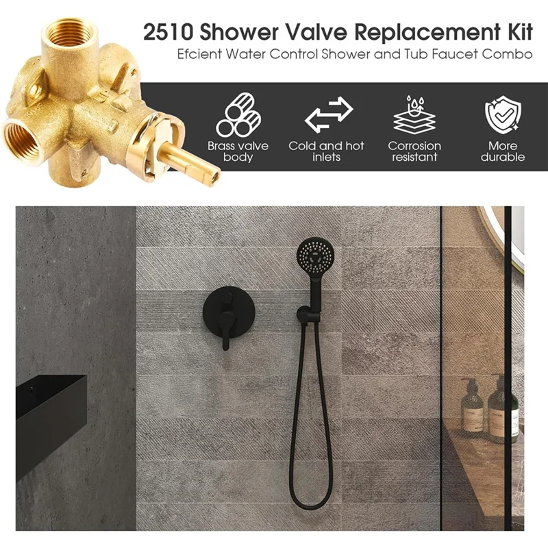 

ABKW-For Moen 2510-1/2 Inch IPS Connection Replacement Shower Valve, Brass Pressure Balanced 2510 Model