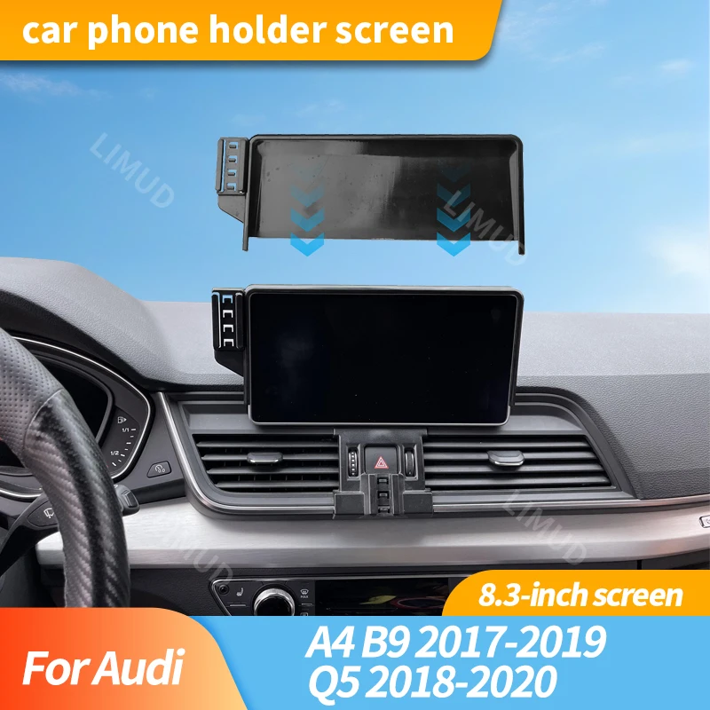 

Car Sensor Phone Holder For Audi A4 B9 2017-2019 Q5 2018-2020 8.3-Inch Screen Navigation Holder Automotive Interior Accessories