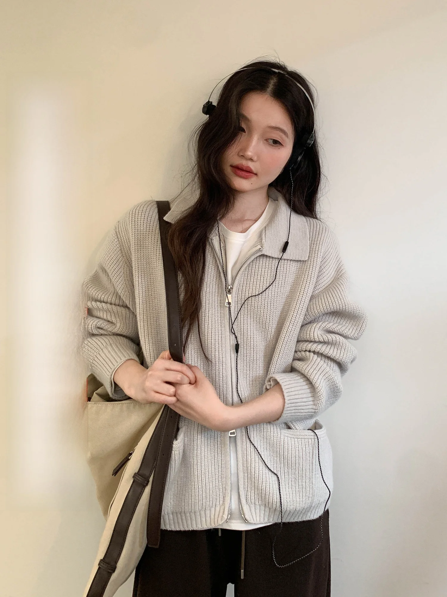 

Stunning ey Thiened Zipper Collar Sweater Cardigan Women's Winter Faion Beautiful Outerwear Comfortable Warm Long Sve