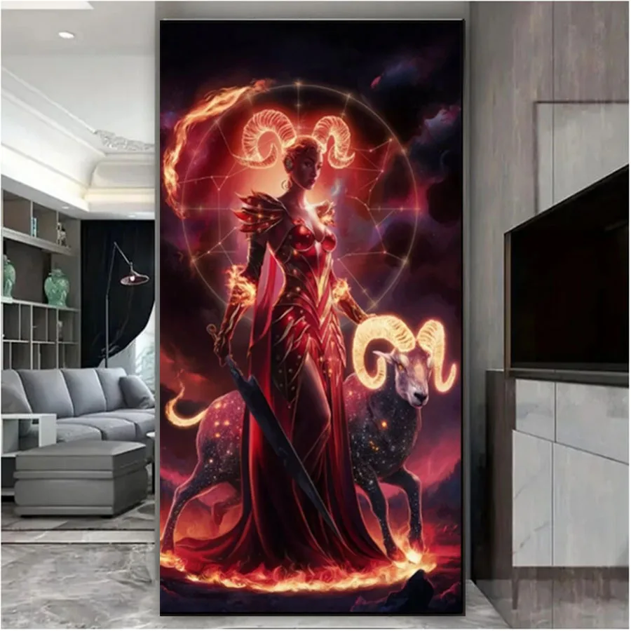 Aries Diy Diamond Painting New 2024 Jewelry Cross Stitch Diamond Mosaic Embroidery Art Fantasy Sexy Woman Home Decoration Gift