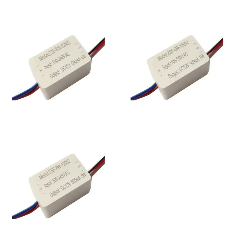 

3X LED-драйвер для лампы в шкафу, постоянный ток, постоянное напряжение, AC100-240V до DC12V, 6W, блок питания 500мА, низковольтный - [Toolmr A]