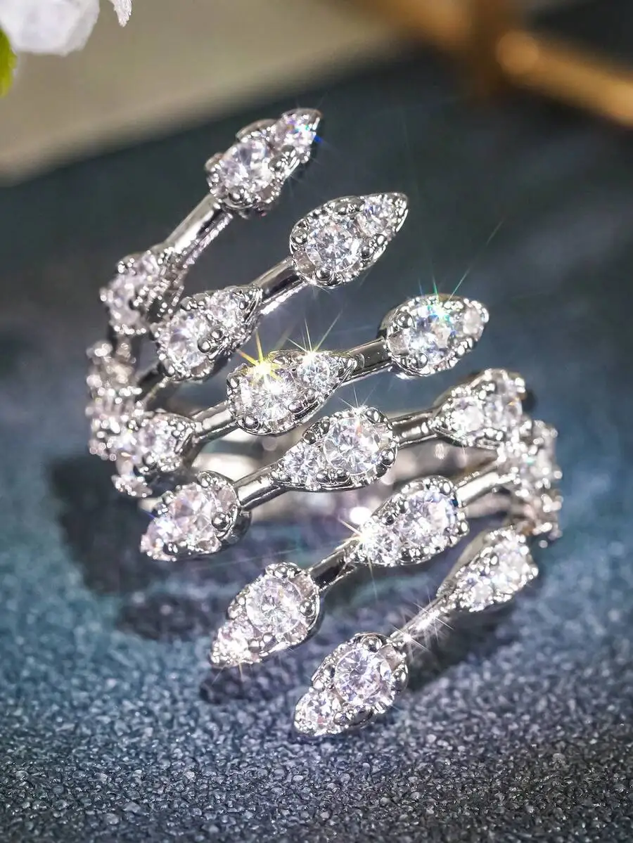 

Glamorous Cubic Zirconia Wrap Ring For Women Wedding Engagement Party Jewelry