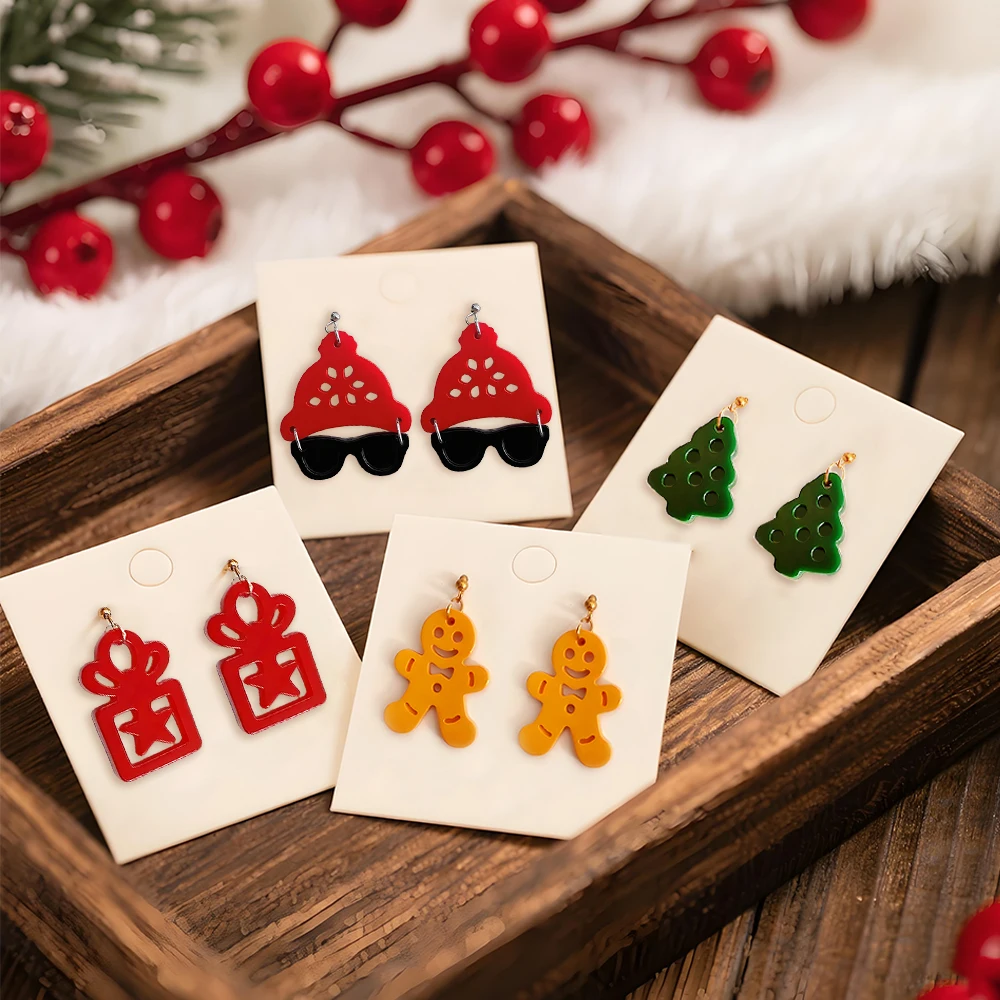 S0236 Рождественская елка, сне – обзор и цена Resin Art Earrings Material