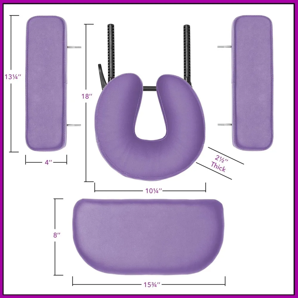 طاولة تدليك احترافية خفيفة الوزن ثنائية الطي مع أرجل من الألومنيوم - تتضمن مسند الرأس ومساند للذراع وحقيبة حمل