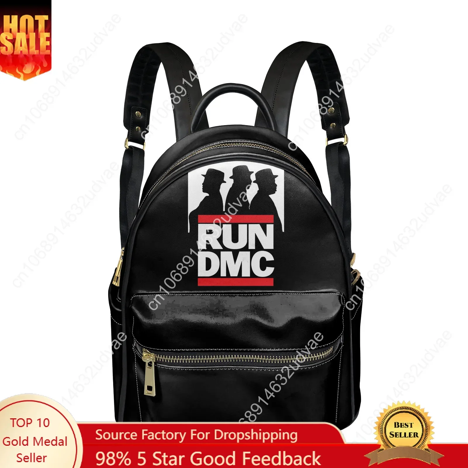 Run DMC Backpack Womens Men Knapsack Personalized Text Image Double Shoulder Bag Business Bookbag Rucksack Gift Daypack