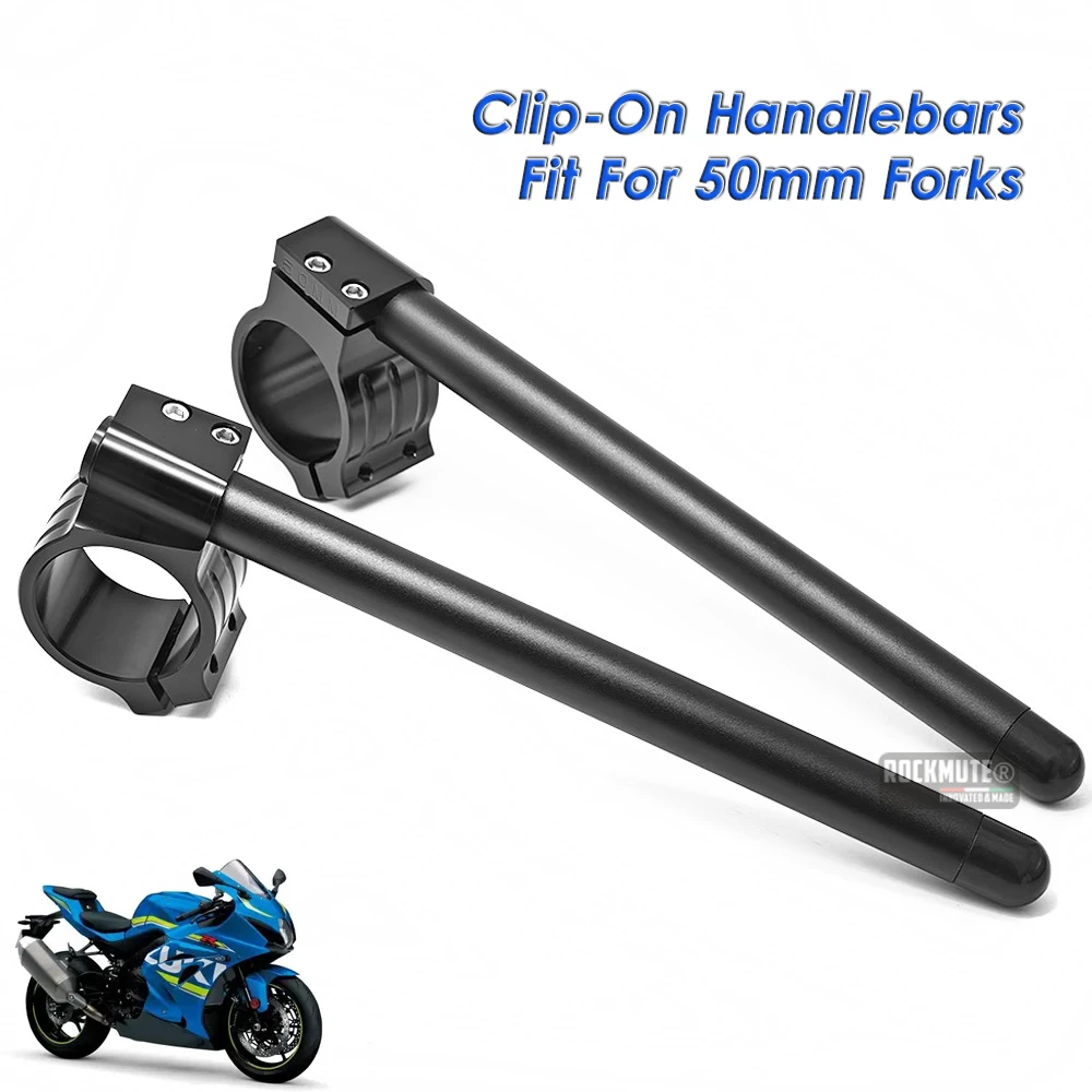 

50mm Fork Clip On Handlebar For SUZUKI GSXR 600/750/1000/1100 TL1000R Universal Motorcycle Racing Bike Split Handle Bar Clip-Ons