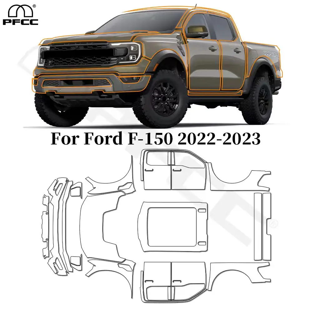 

For Ford F-150 2022-2023 TPU Paint Protection Film Anti-Scratch Car Body Clear Bra Pre-cut PPF Resistant Invisible Repairable