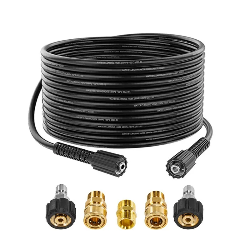 High Pressure Washer Hose 10/15/30M 3600 PSI, M22 14mm, Replacement Power Washer Hose Washer Adapter for Most Brands