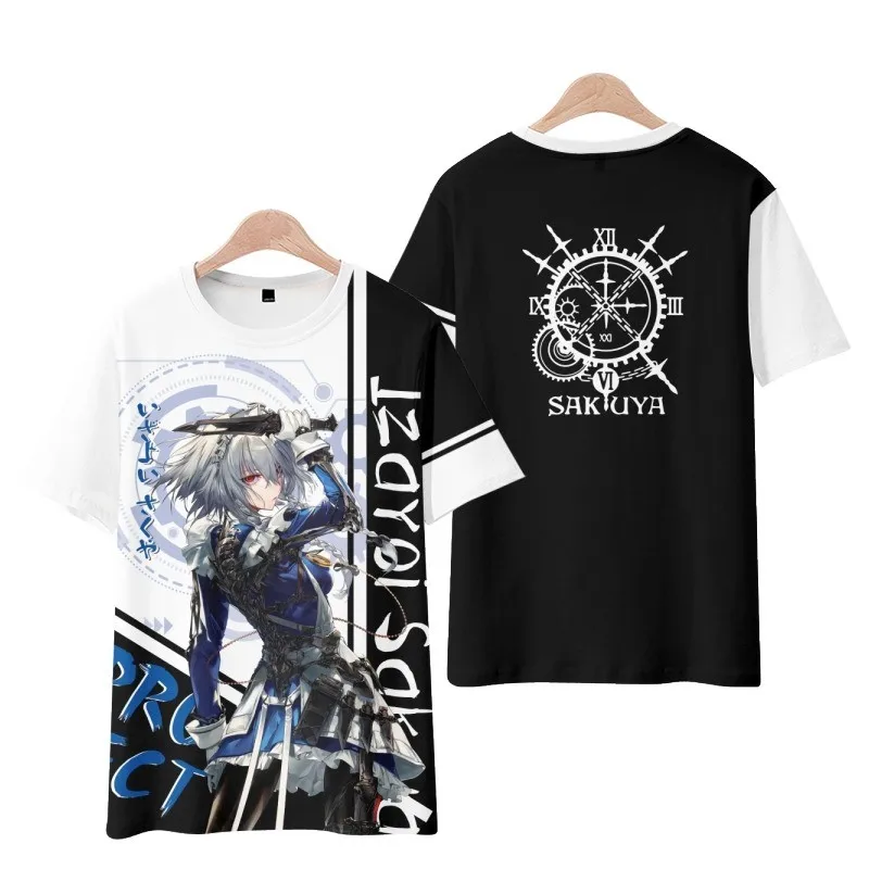 Izayoi Sakuya Game Touhou Project Cosplay T-Shirt 3D Print Kid Anime Cartoon Tees Summer Men Women Harajuku Short Sleeve Y2k Top