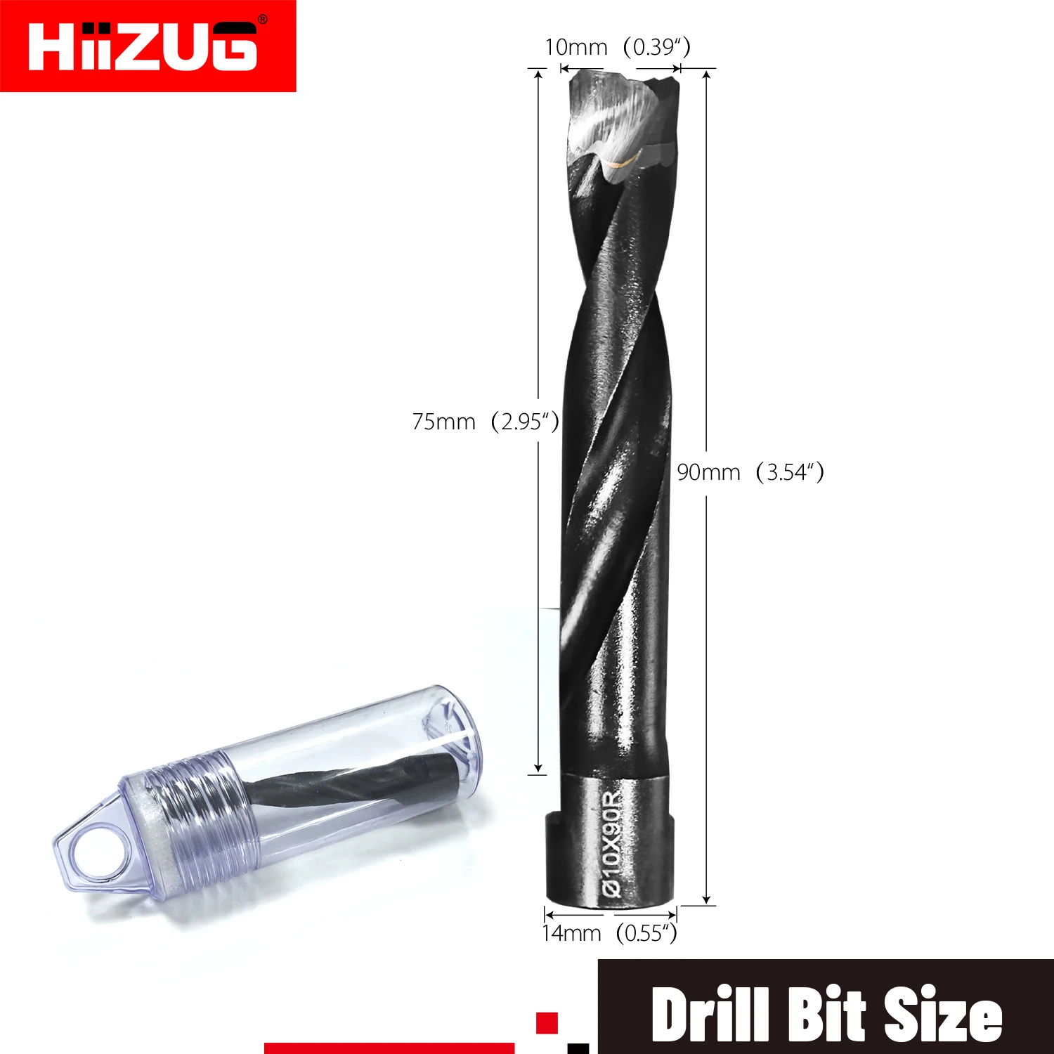 14mm Shank Carbide Domino Drill Bit 10x90mm Right, Fit for Domino Jointing Machines TCT Drill Bit Woodworking