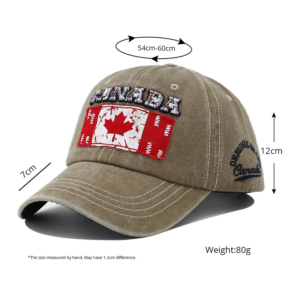 جديد للجنسين غسلها قيعة بيسبول صغيرة خمر كندا العلم التطريز Snapback قبعة القبعات الرياضية في الهواء الطلق للرجال النساء بلغت ذروتها قبعات #6