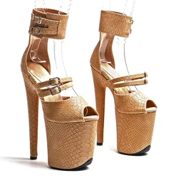 Leecabe 8Inch/20cm Snake small open toe Platform High Heels party Sandals stripper heel Pole Dance Shoes