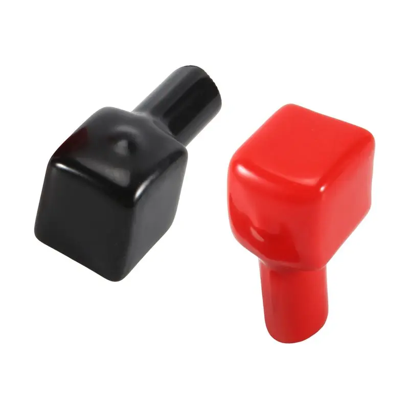 DT19-1 Pair Red+Black Car Battery Terminal Covers Insulation Caps Positive+Negative Prevent Alkali From Creeping Outward